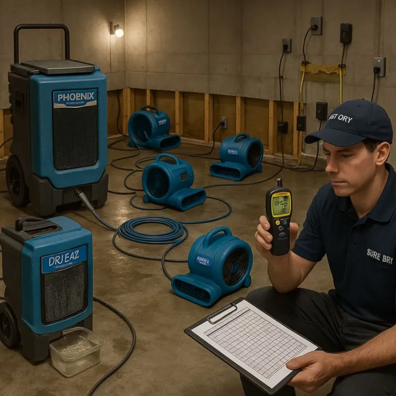 Structural Drying and Dehumidification process in Meadowood, PA